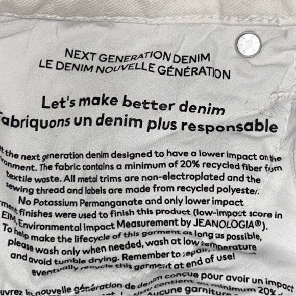 & Denim Jeans Straight Jeans Women Size 8 White High Rise Raw Hem Flare Cropped - Picture 4 of 7